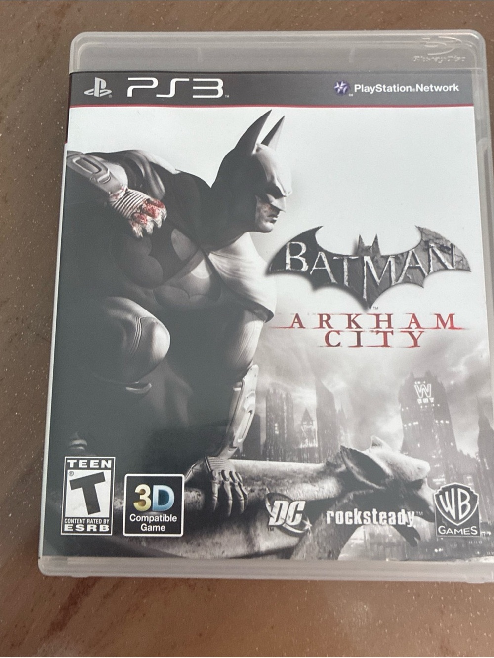 RockSteady Batman Arkham City PS3 Game - Black & White Cover